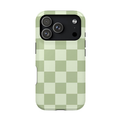 Green & Light Green Checkered iPhone Case
