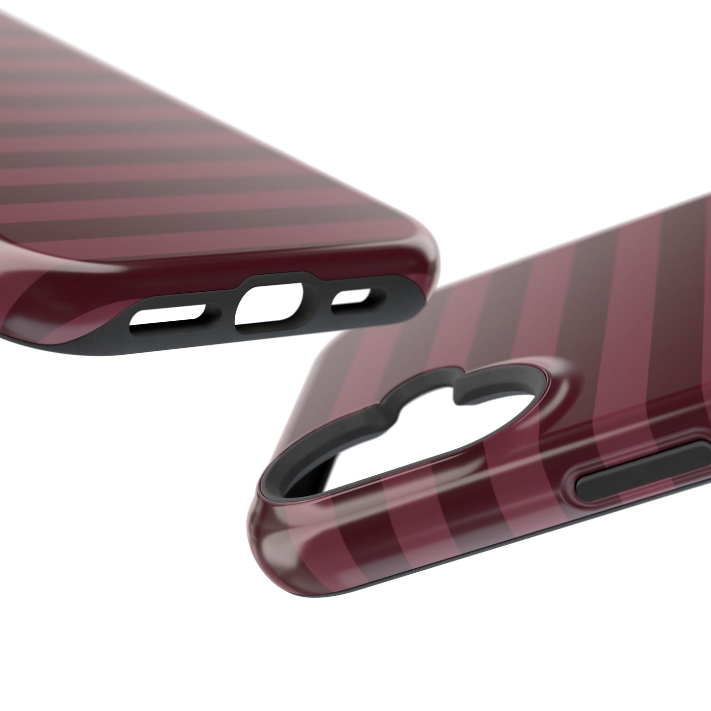 Burgundy Classic Striped iPhone Case