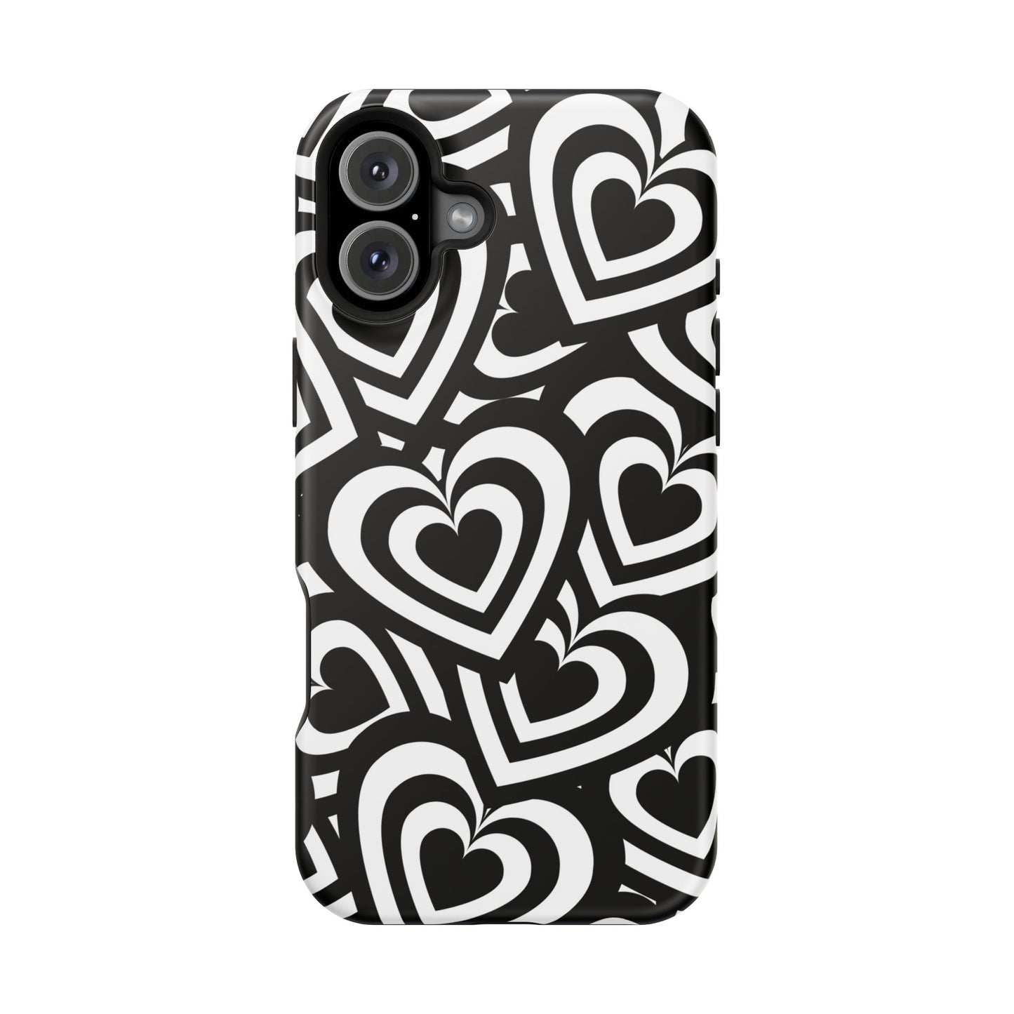 Black & White Hearts iPhone Case