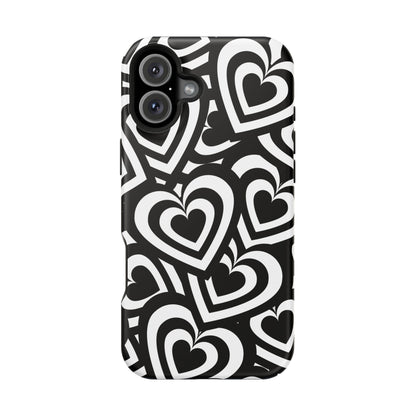 Black & White Hearts iPhone Case