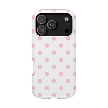 Pink Clouds Polka Dots iPhone Case