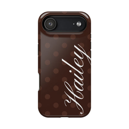 Custom Mocha Polka Dots iPhone Case