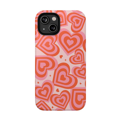 Pink & Red Hearts iPhone Case