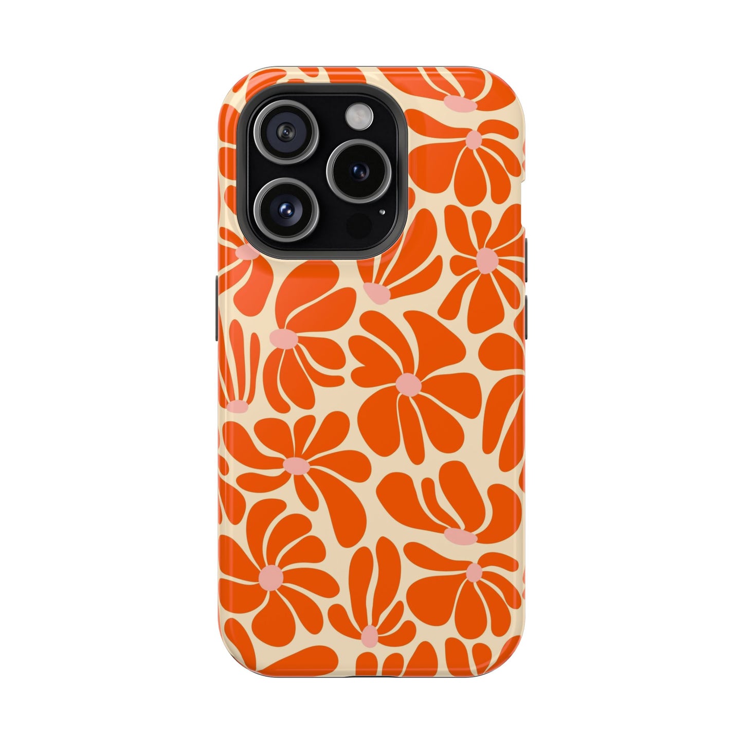 Orange Vintage Flowers iPhone Case