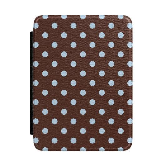 Blue Latte Polka Dots Kindle Case