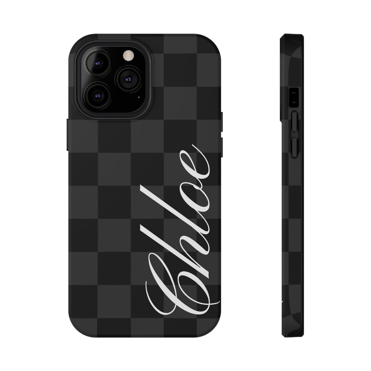 Custom Black Checkered iPhone Case