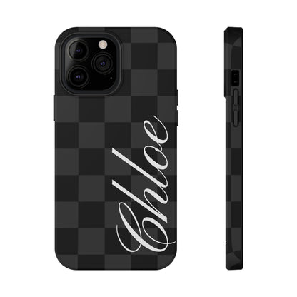 Custom Black Checkered iPhone Case