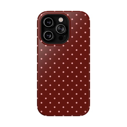 Maroon Mini Dots iPhone Case