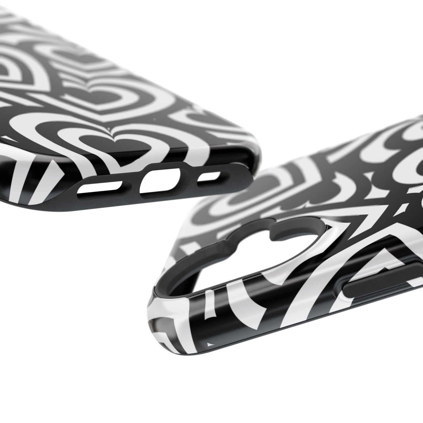 Black & White Hearts iPhone Case