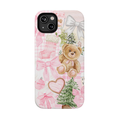 Pink Christmas Collage iPhone Case