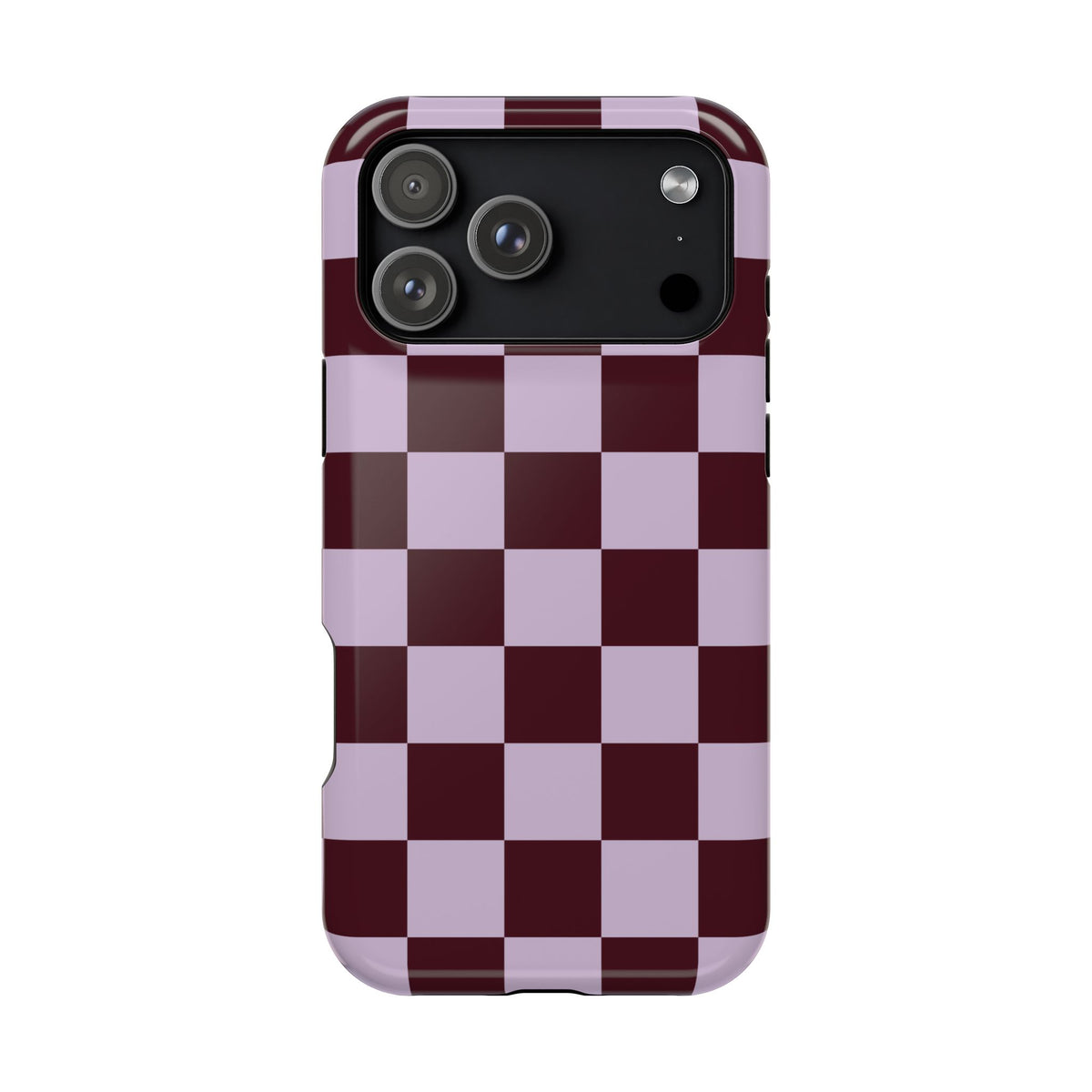 Burgundy & Violet Checkered iPhone Case