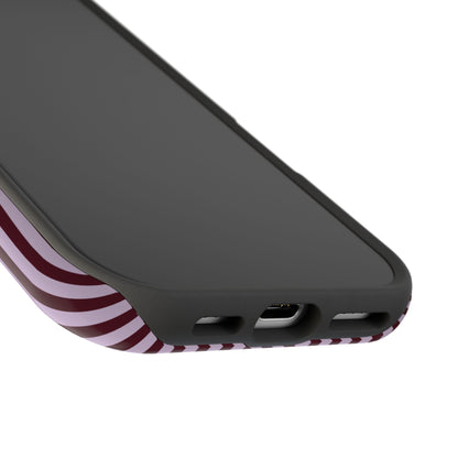 Burgundy & Violet Pinstripes iPhone Case