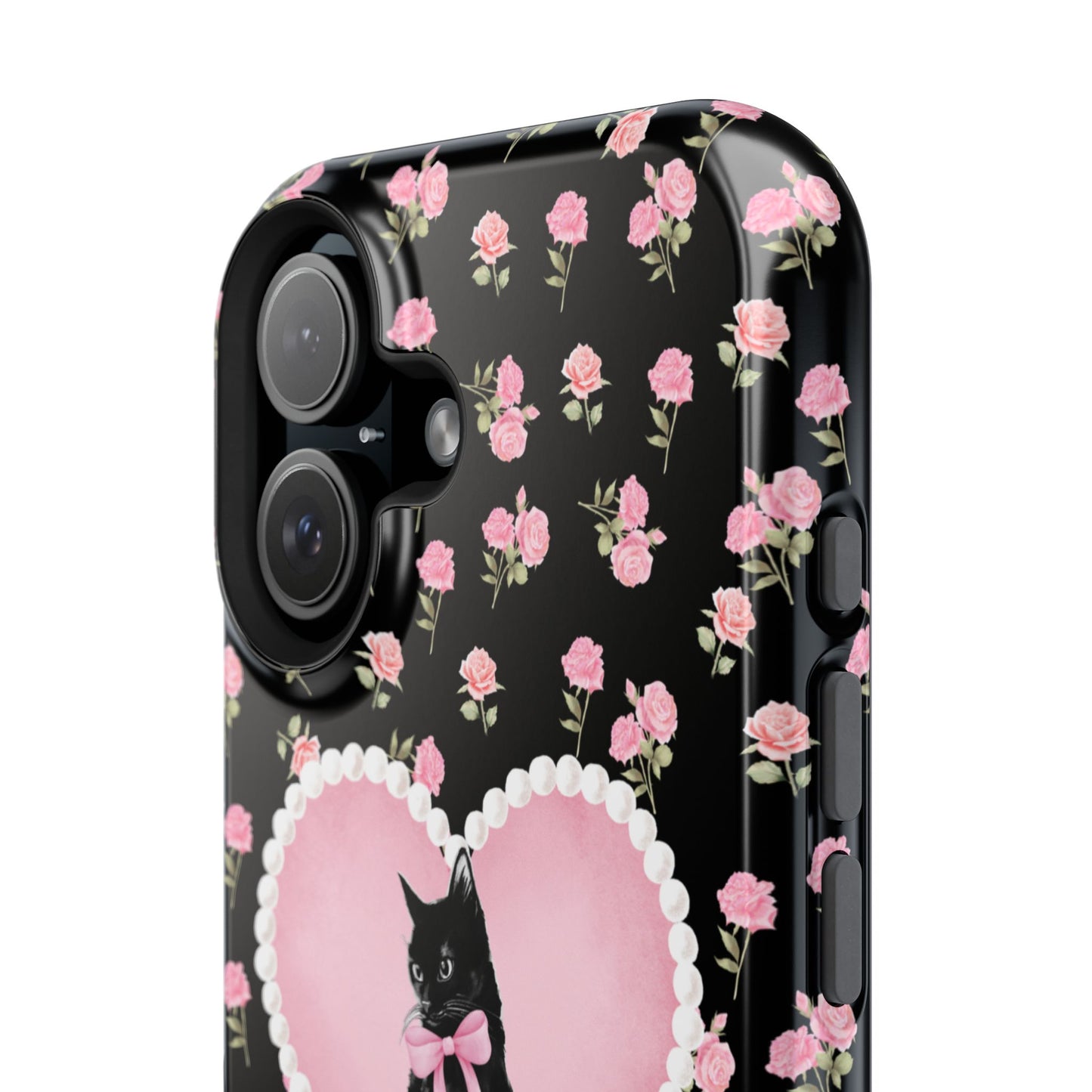 Black Féline Roses iPhone Case