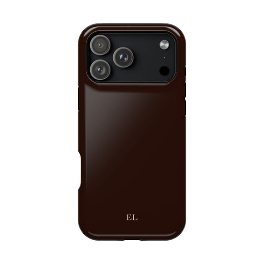 Custom Initials Mocha iPhone Case