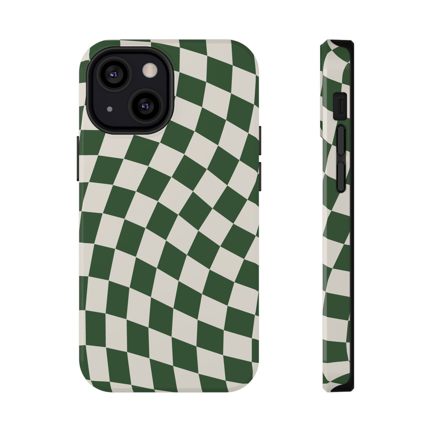 Green Wavy Checkered iPhone Case