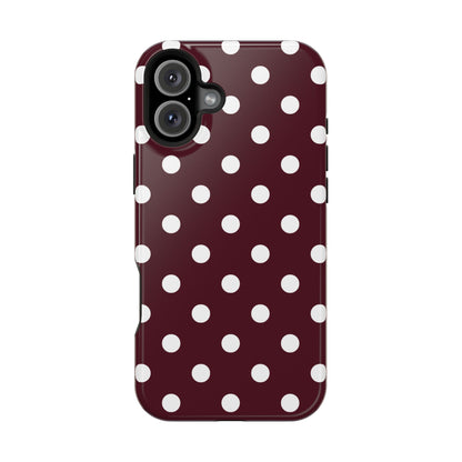 Burgundy Polka Dots iPhone Case
