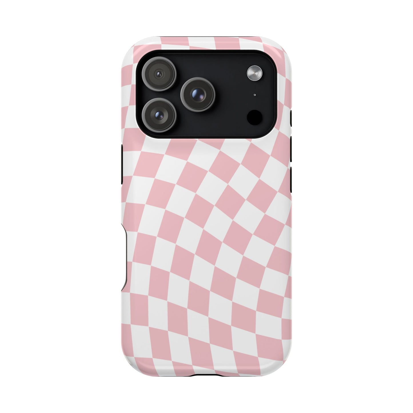 Pink Wavy Checkered iPhone Case