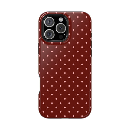 Maroon Mini Dots iPhone Case
