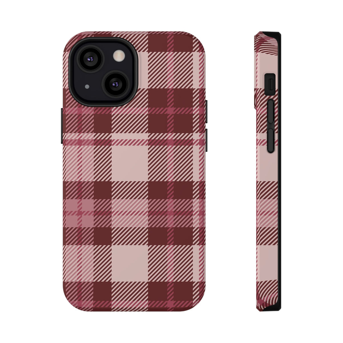 Burgundy Plaid iPhone Case