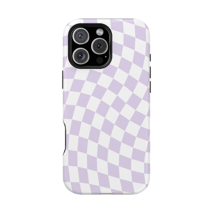 Purple Wavy Checkered iPhone Case