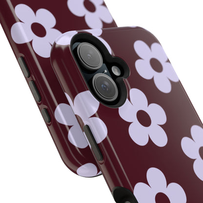 Burgundy Flowers iPhone Case