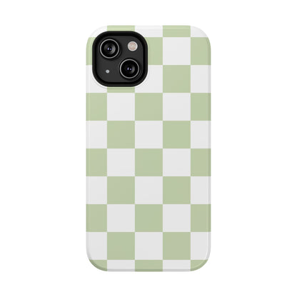 Pastel Green Checkered iPhone Case