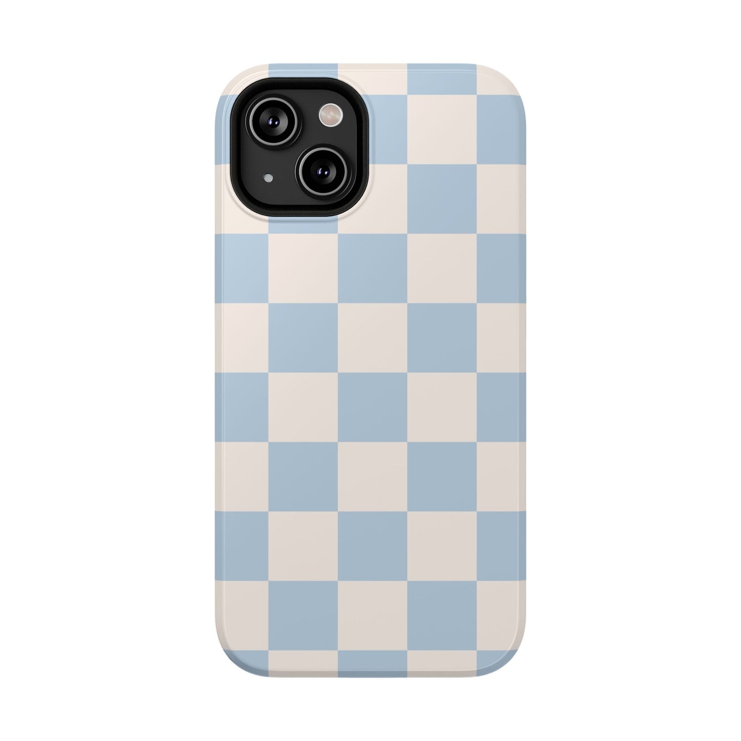 Light Blue & Beige Checkered iPhone Case