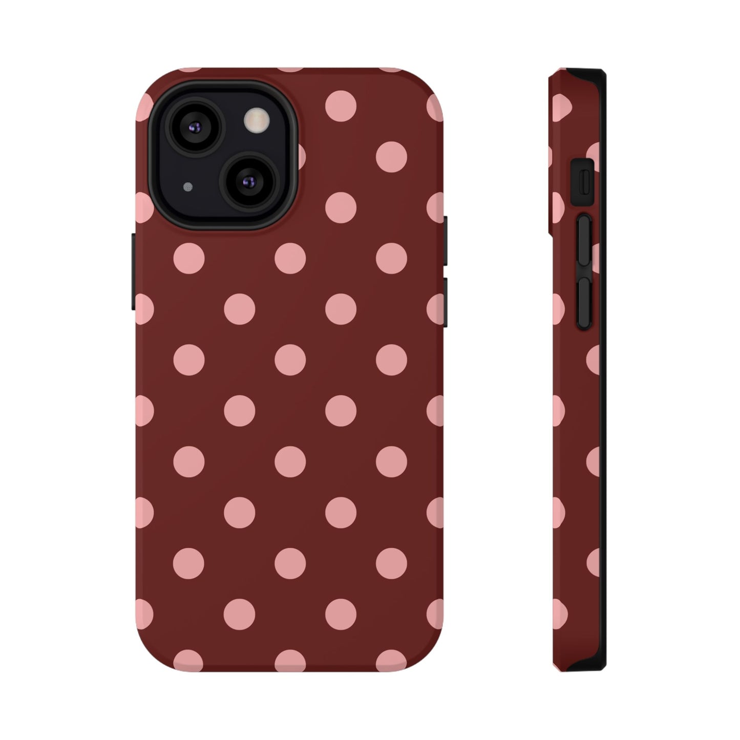 Maroon Polka Dots iPhone Case