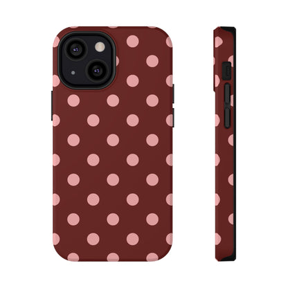 Maroon Polka Dots iPhone Case