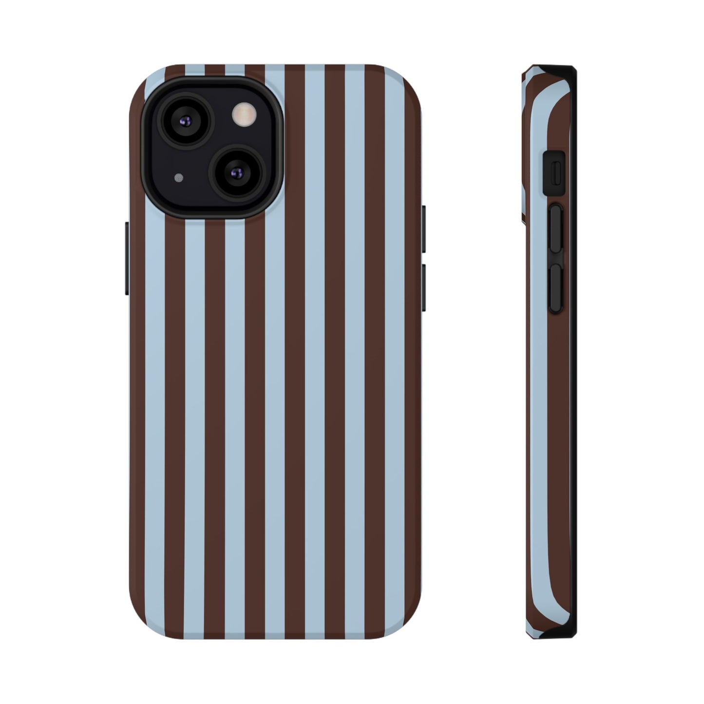 Blue Latte Stripes iPhone Case