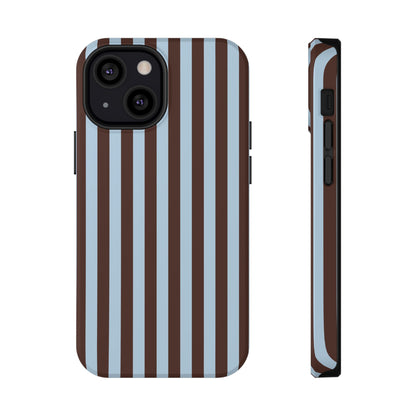 Blue Latte Stripes iPhone Case