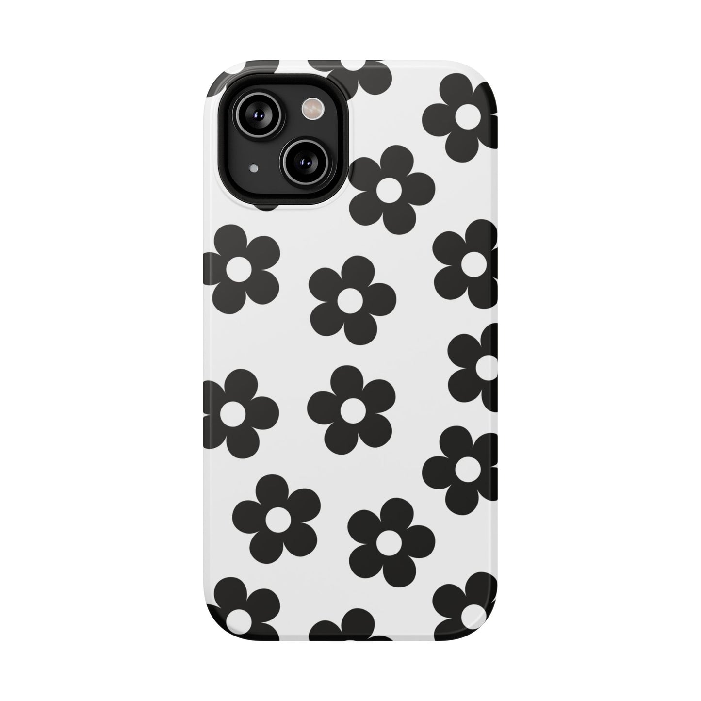 White Retro Flowers iPhone Case