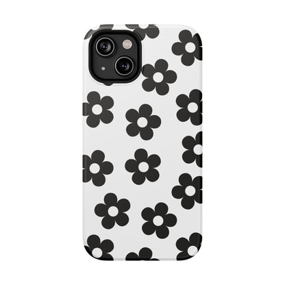 White Retro Flowers iPhone Case
