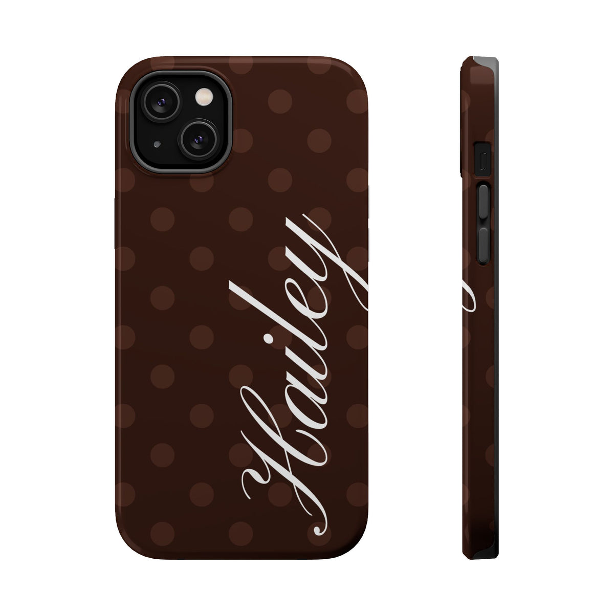 Custom Mocha Polka Dots iPhone Case
