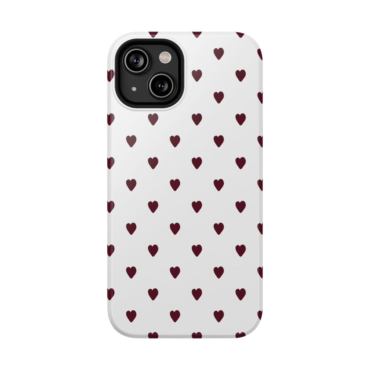 Burgundy Little Hearts iPhone Case