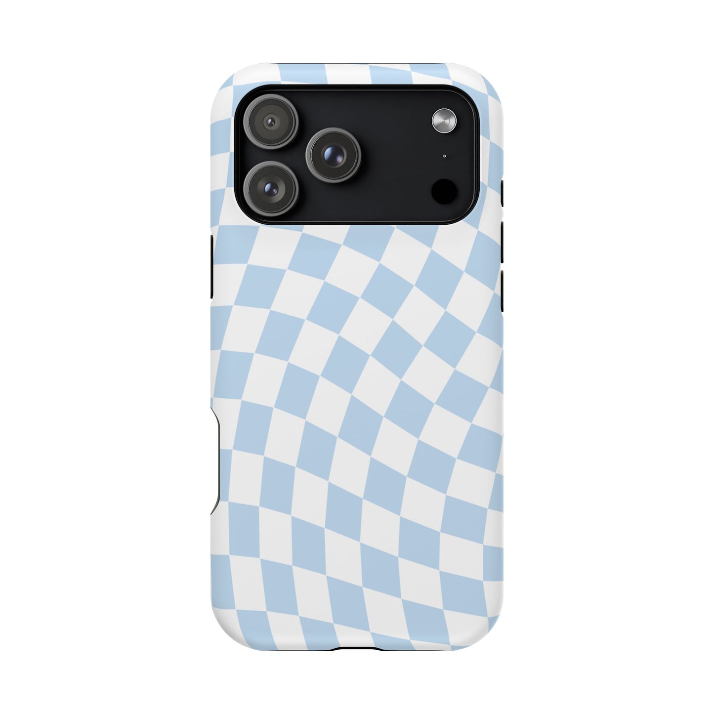 Blue Wavy Checkered iPhone Case