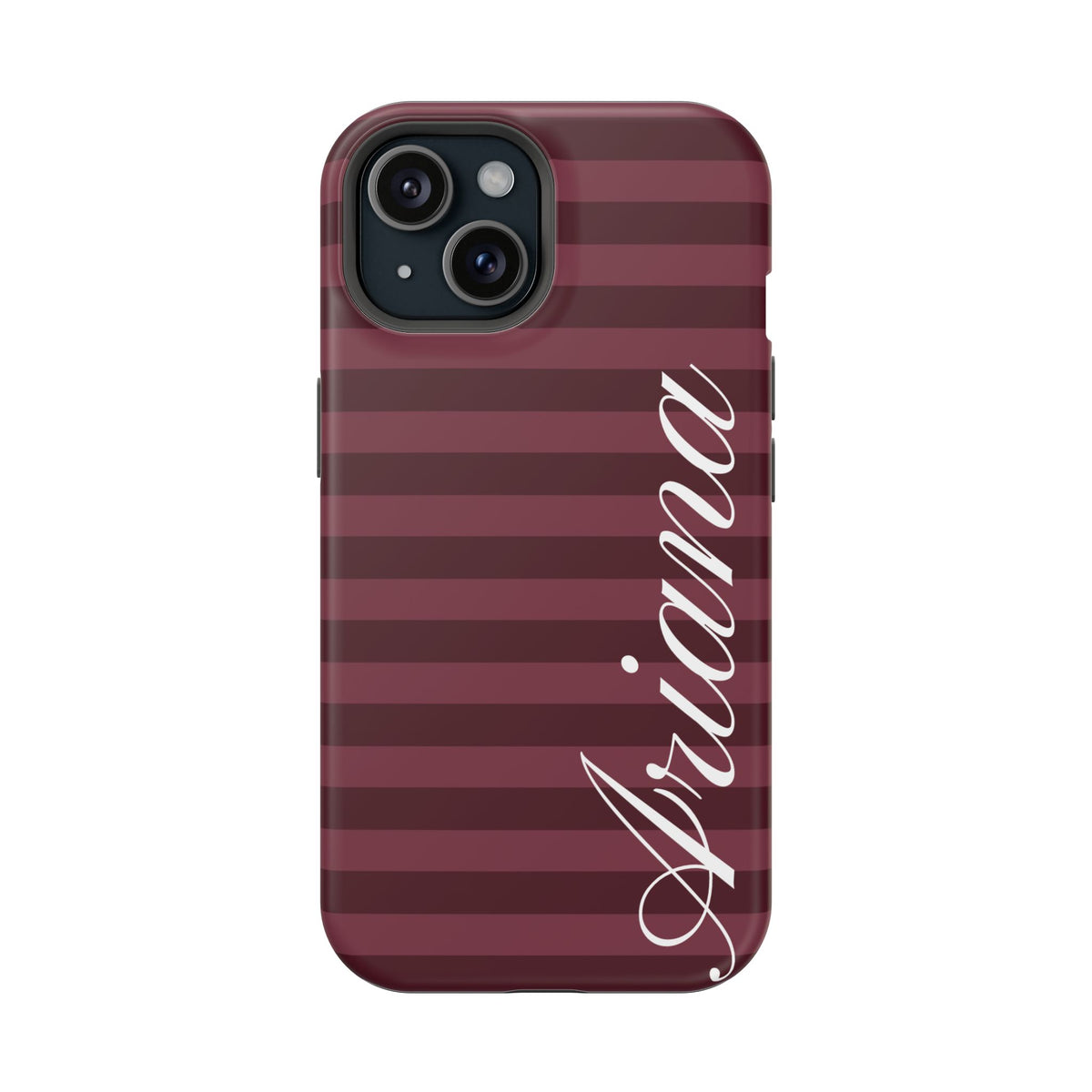 Custom Burgundy Classic Striped iPhone Case