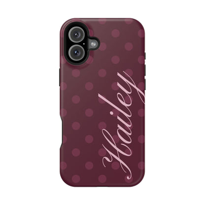 Custom Plum Polka Dots iPhone Case