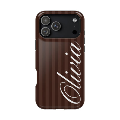 Custom Mocha Stripes iPhone Case