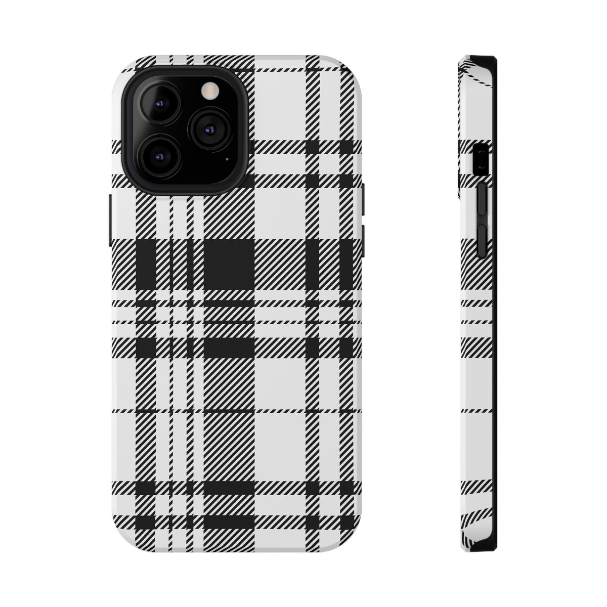 Black Plaid iPhone Case