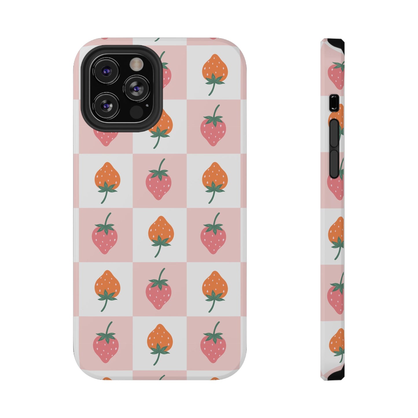 Strawberry Checkered iPhone Case