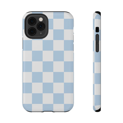 Pastel Blue Checkered iPhone Case