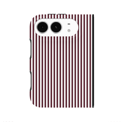 Burgundy Pinstripes iPhone Case