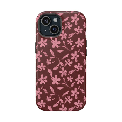 Burgundy Petals iPhone Case