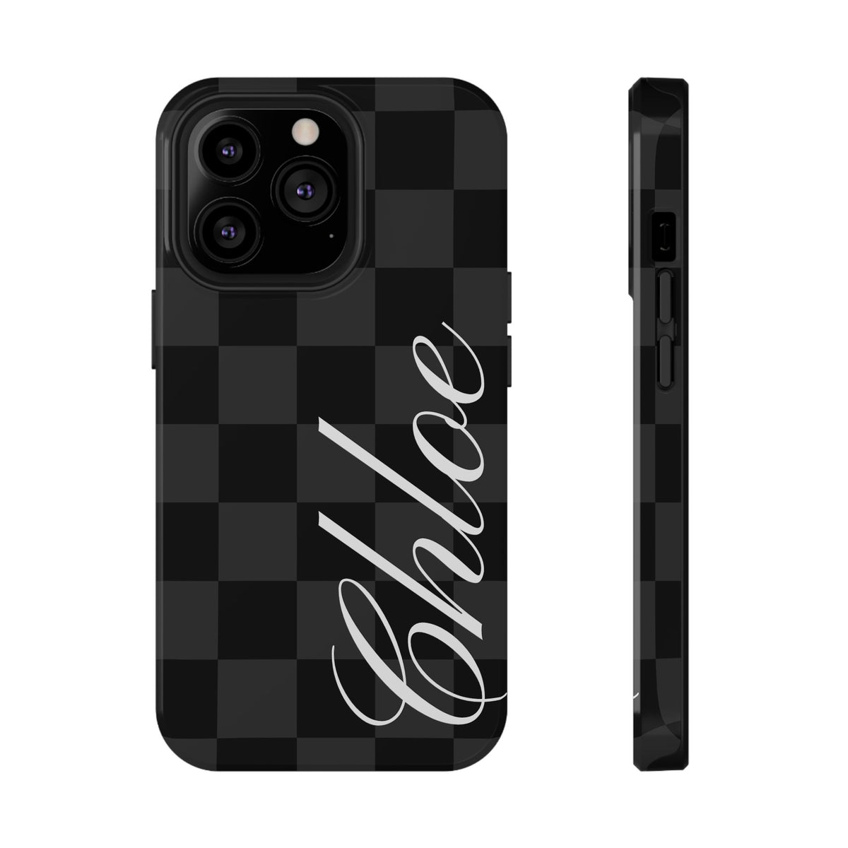 Custom Black Checkered iPhone Case