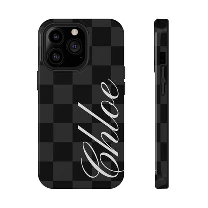 Custom Black Checkered iPhone Case