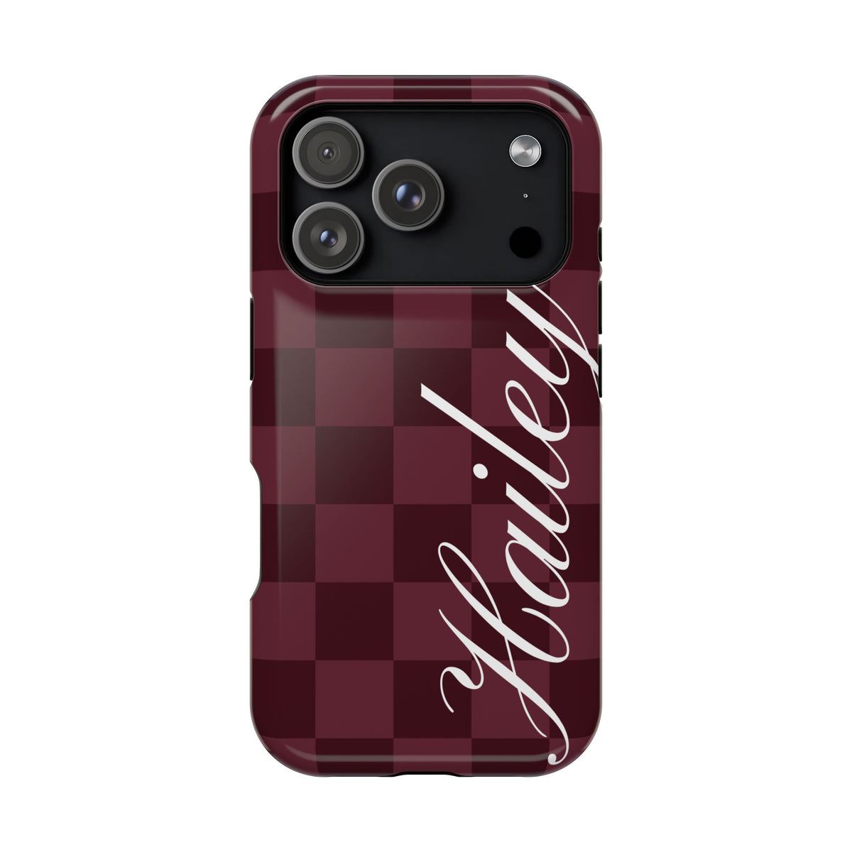Custom Burgundy Checkered iPhone Case
