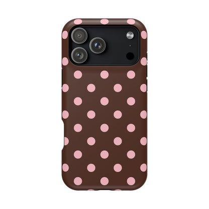 Pink Latte Polka Dots iPhone Case