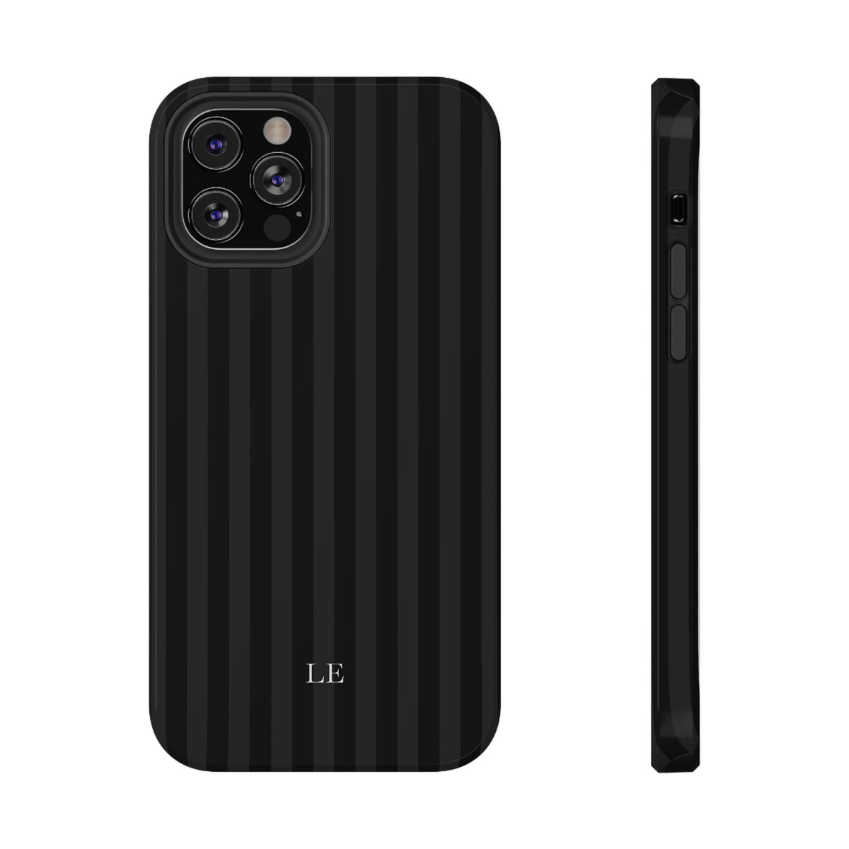 Custom Initials Black Stripes iPhone Case