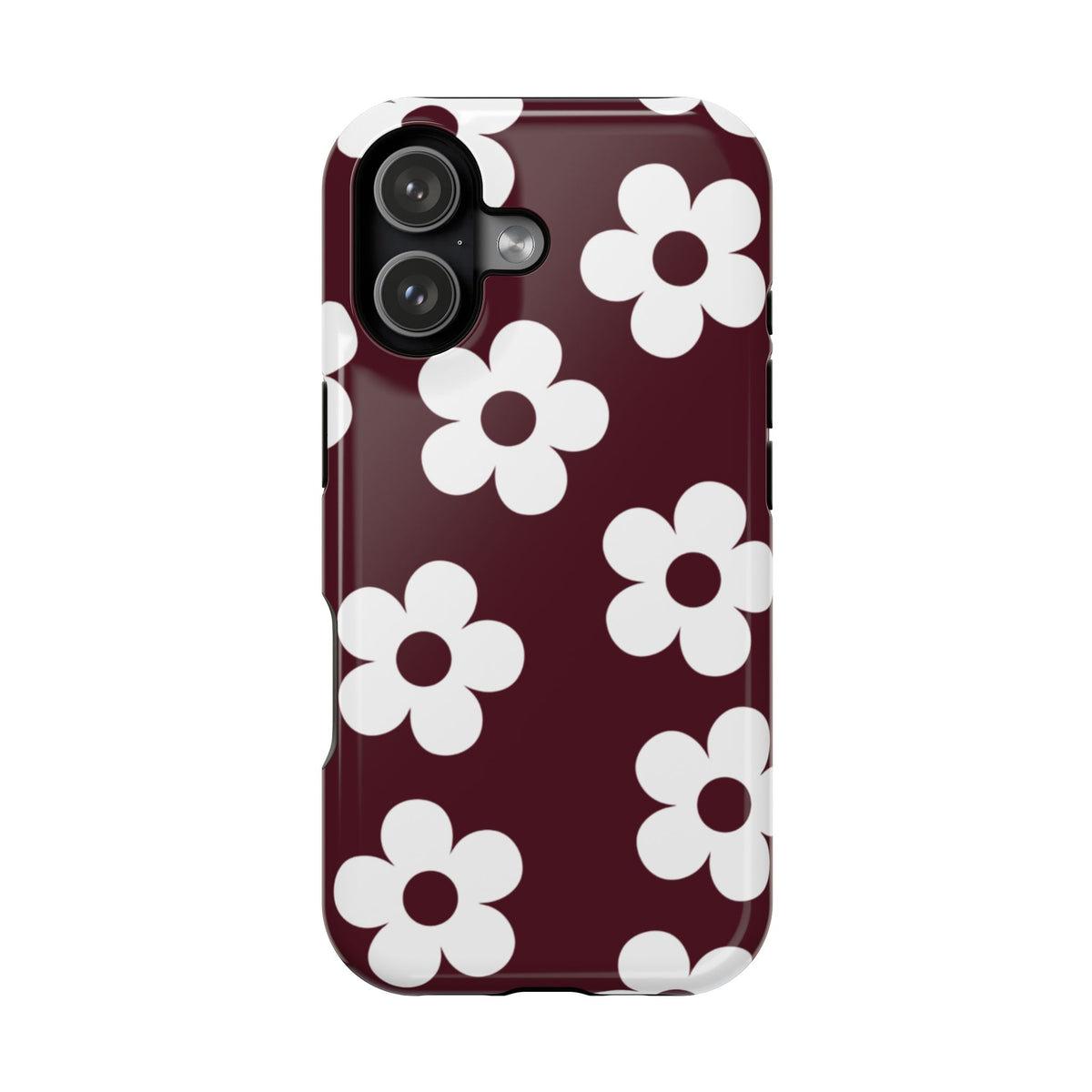 Burgundy Flowers iPhone Case